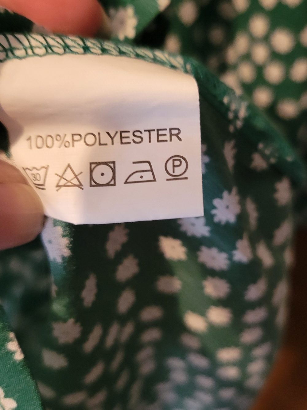 Green Floral Dot Button-Up Blouse - Picture 5 of 5